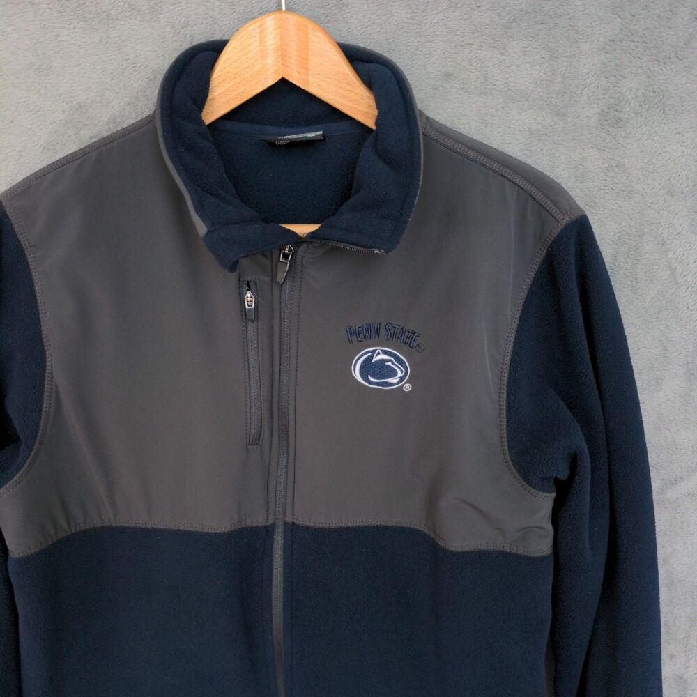 Colosseum Penn State University Fleece Jacket Men's Medium Blue Gray Full Zip - Picture 2 of 8